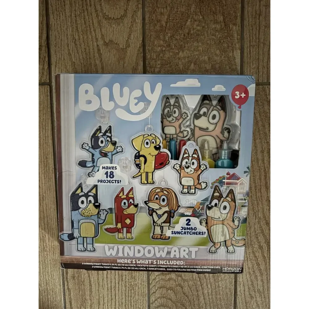 Bluey Window Art Suncatcher Kit, NIB